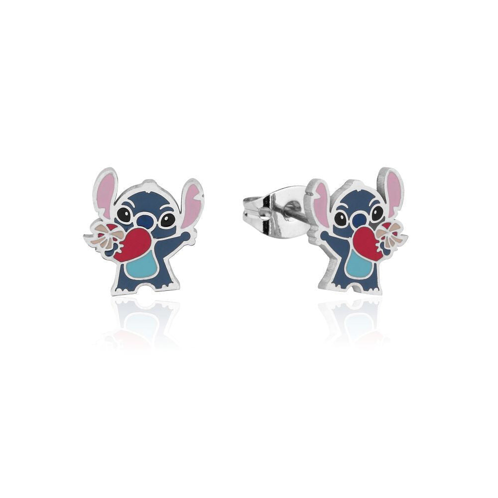 Couture Kingdom Disney Lilo & Stitch Heart Stud Earrings & Necklace Silver (2 Pieces) — image 2