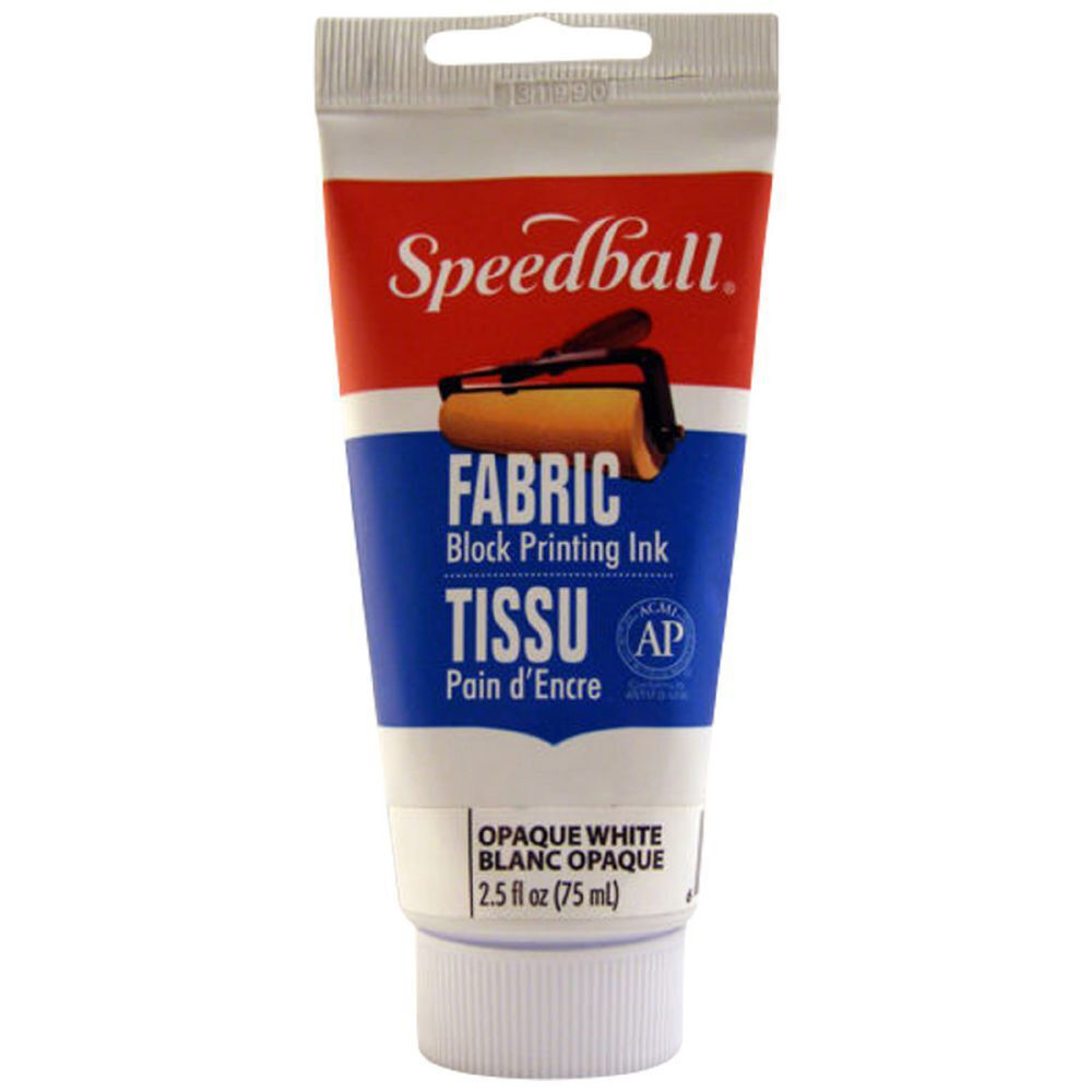 Speedball Water-Washable Oil-Based Fabric Block Printing Ink 75ml White