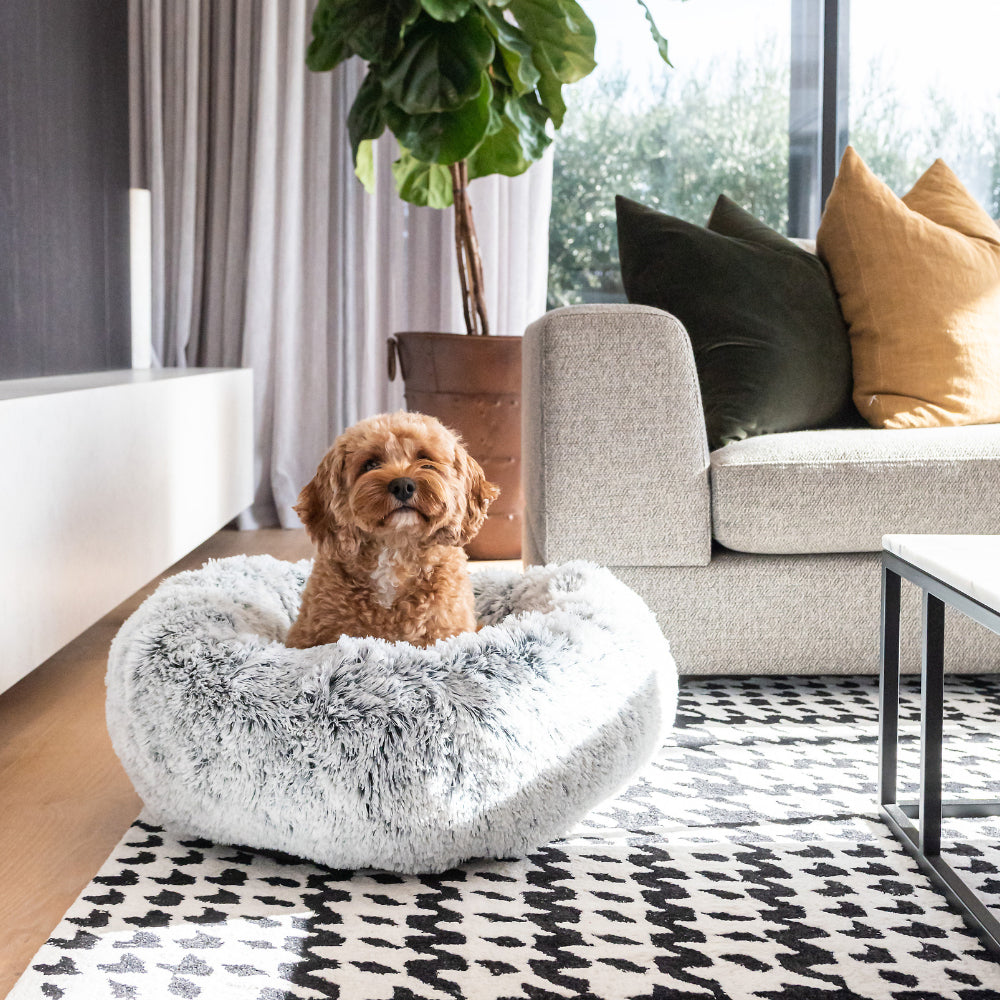 Superior Pet Goods 80x80cm Curl Up Cloud Calming Dog Sleeping Bed Round Grey — image 5