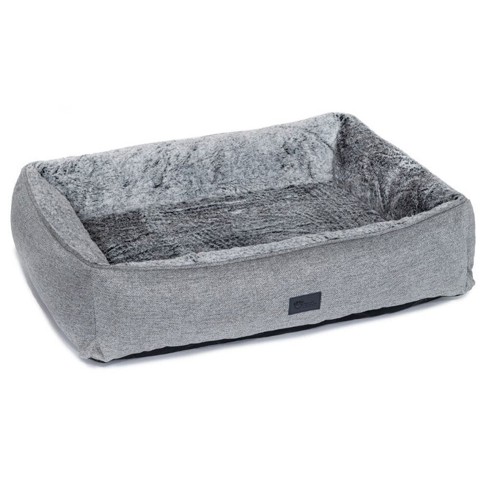 Superior Pet Goods Large Dog Bed 116cm Ortho Lounger Artic Faux Fur Cushion Grey — image 3
