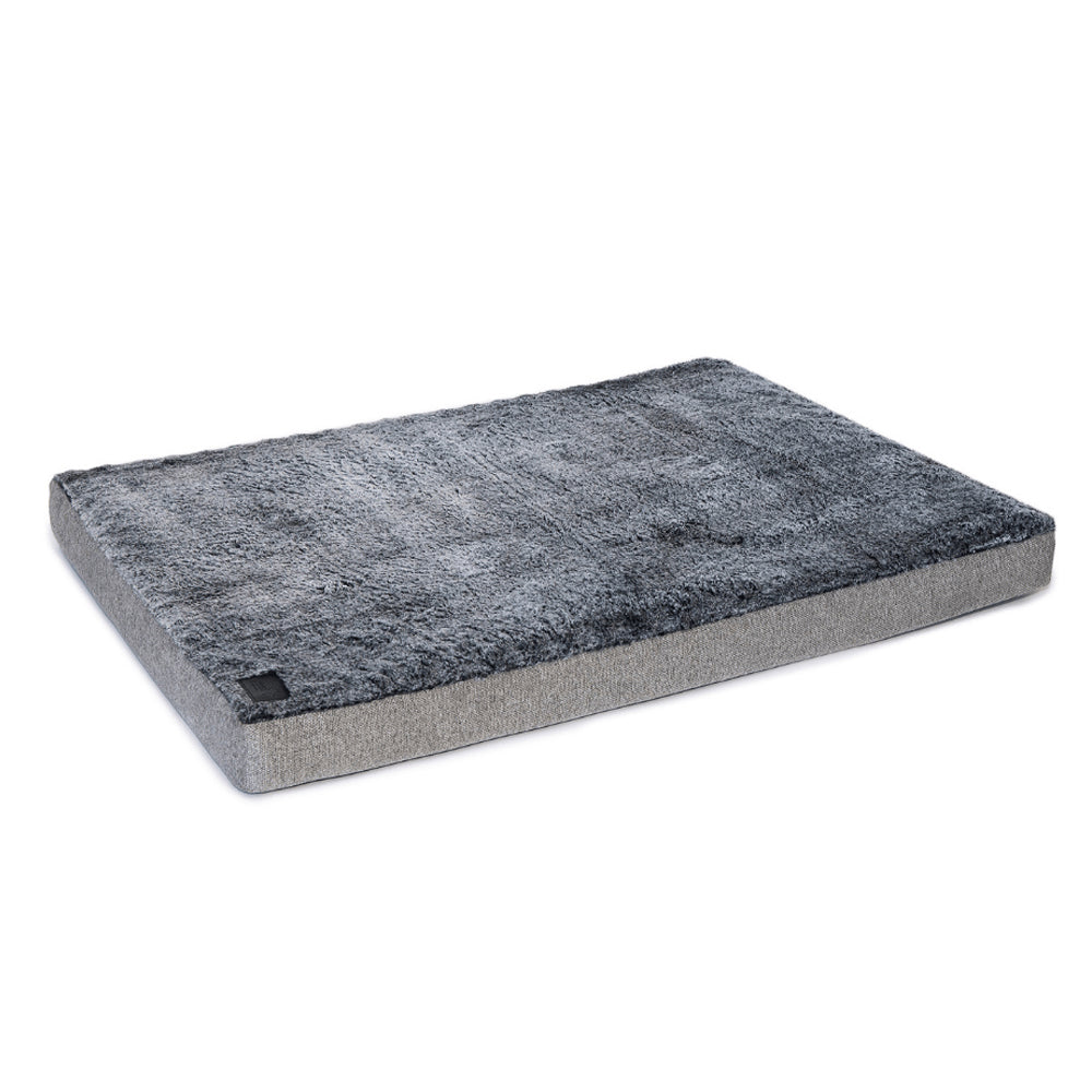 Superior Pet Goods Orthopedic Pet Bed Faux Fur Grey Mat Durable Non Slip Base — Medium 93cm