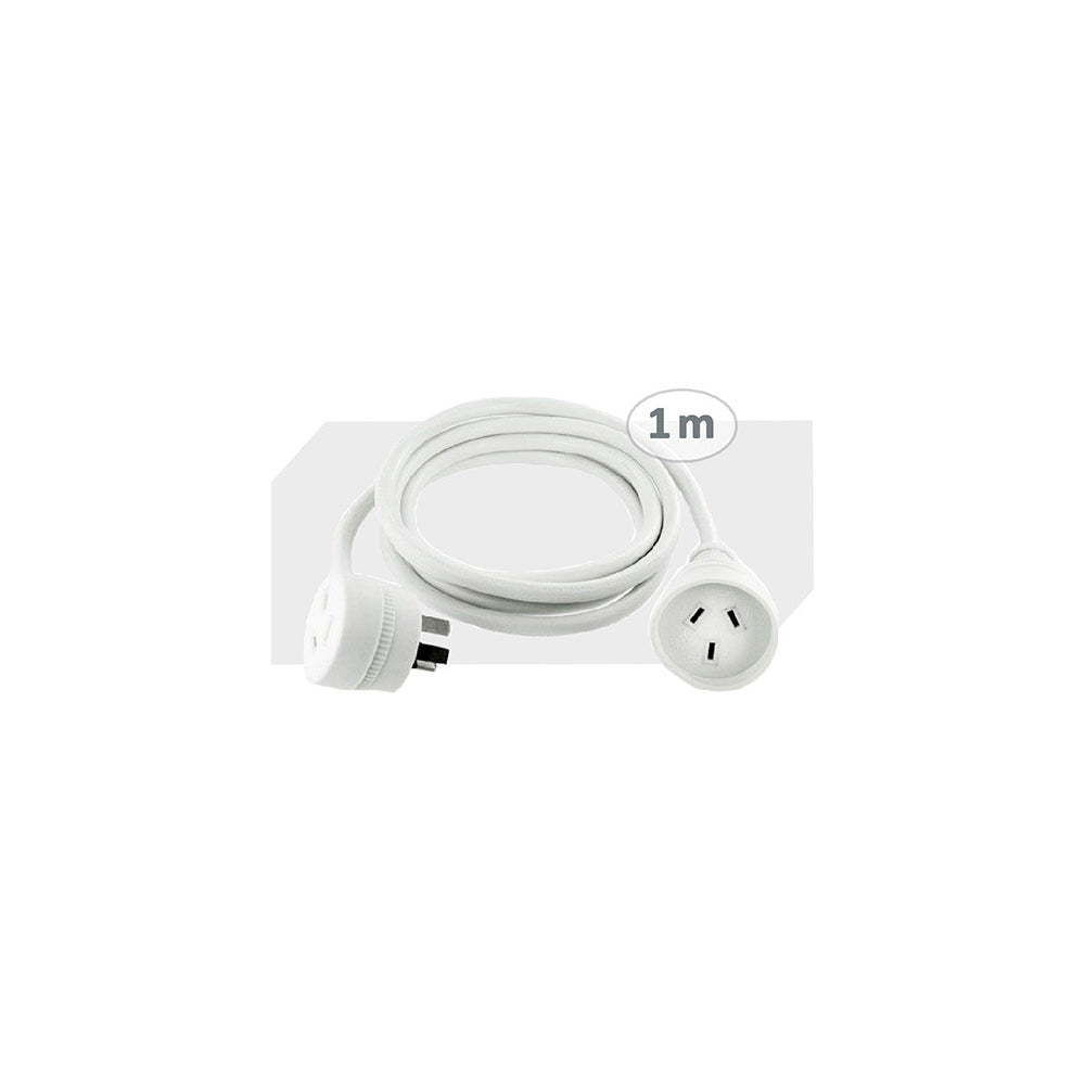 Sansai Piggy Back Indoor Extension Power Lead/Cord Plug/Socket Cable 1M White (3 Pack) — image 3