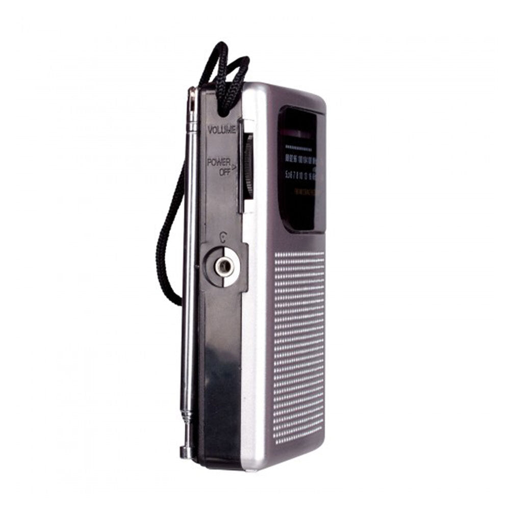 Laser Pocket Travel Portable AM/FM Radio w/Strap/3.5mm Audio Jack/Speaker Silver — image 4