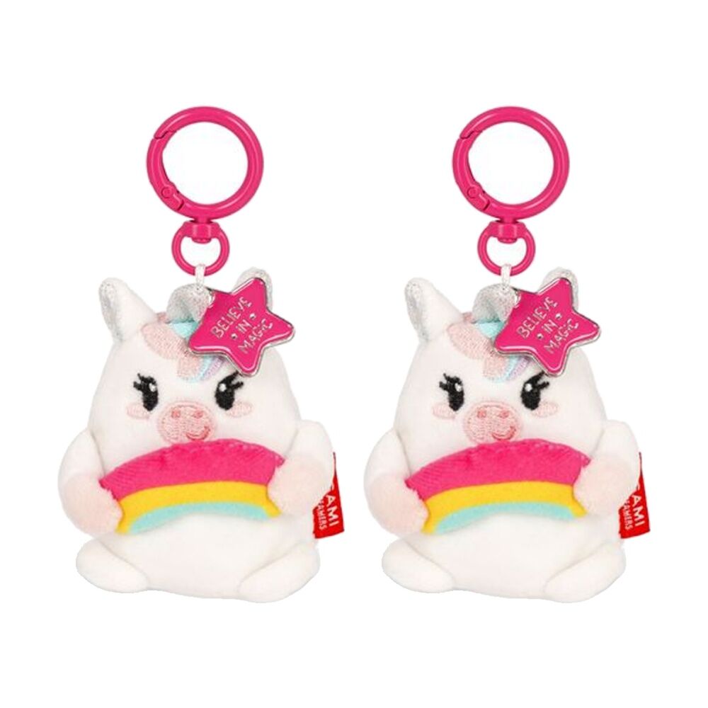 Legami Plush Keyring Unicorn w/Metal Ring Super Soft Kids Bag Charm/Toy 3y+ (2 Pack)
