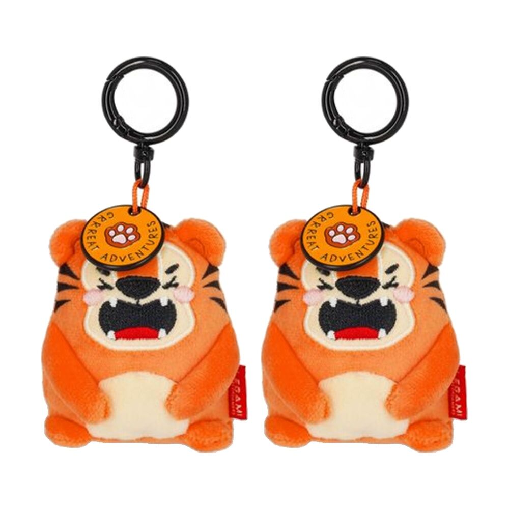 Legami Plush Keyring Tiger w/Metal Ring Super Soft Kids Bag Charm/Toy 3y+ (2 Pack)