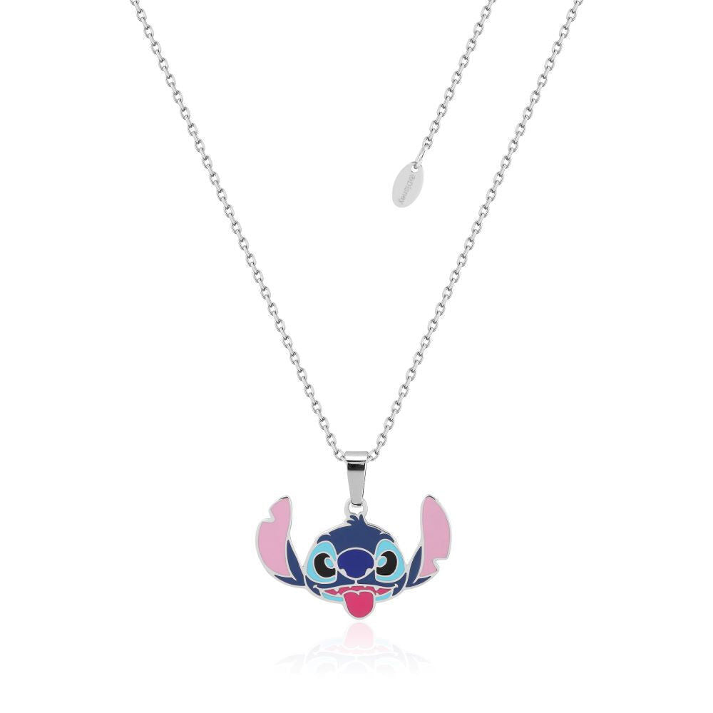Couture Kingdom Disney Lilo & Stitch Enamel Necklace Pendant 47cm Silver