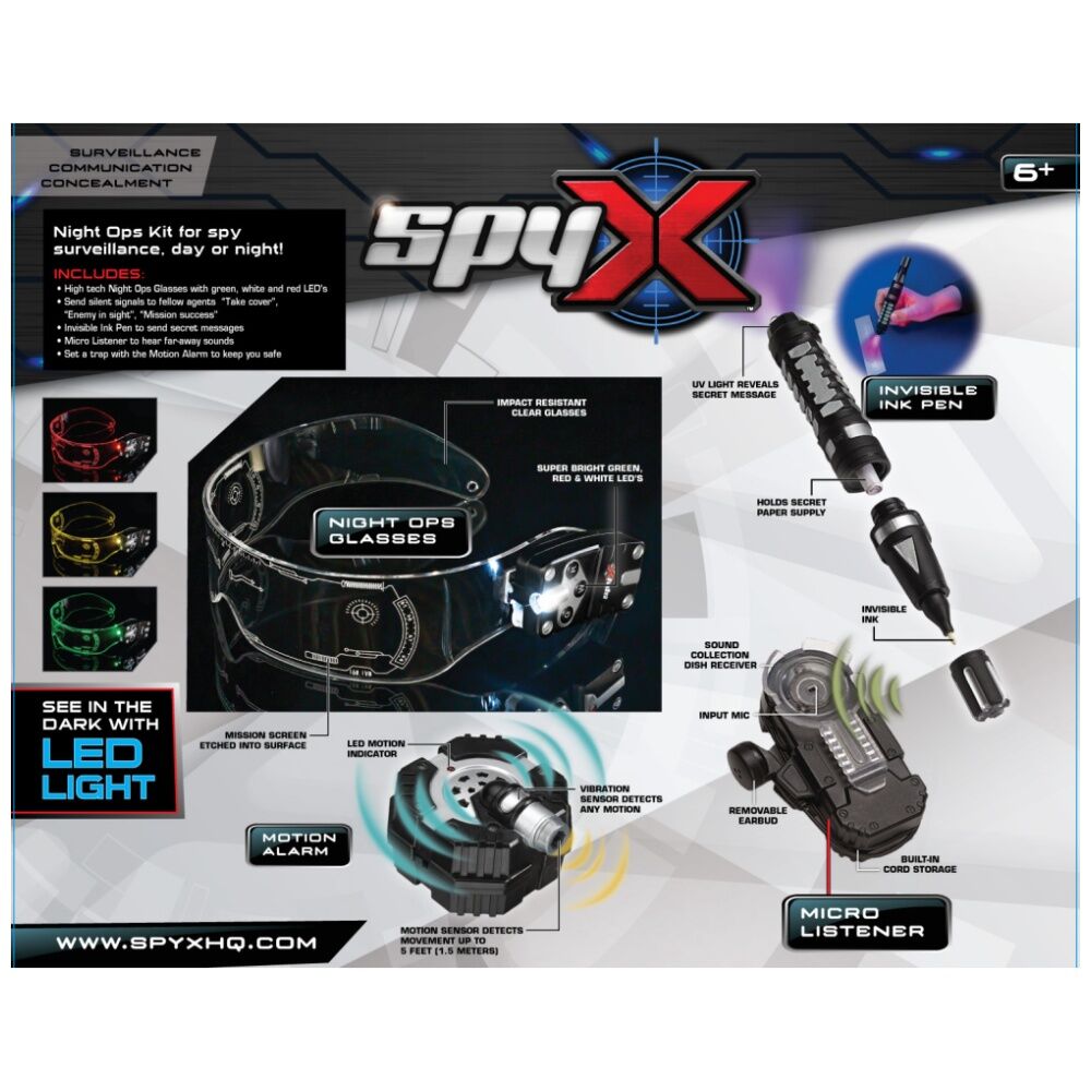 Atomic Monkey Products SpyX Night Ops Kit Vision Glasses Kids/Children Black 6y+ — image 2