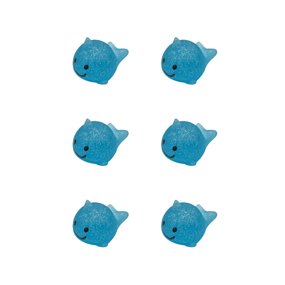 Bensons Glitter Gummy Narwhal Kids/Childrens Squeezy Animal Toy 5cm 6y+ Asstd (6 Pack)