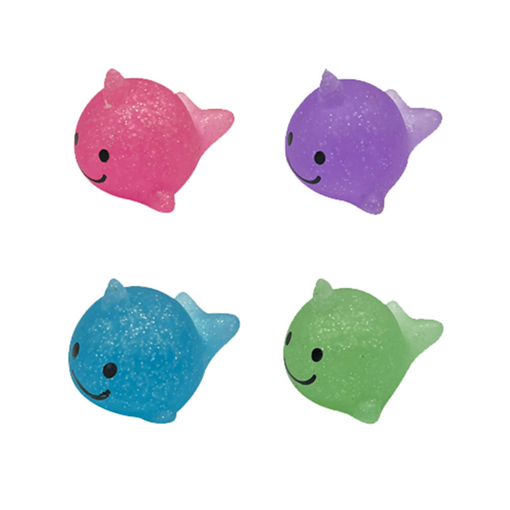 Bensons Glitter Gummy Narwhal Kids/Childrens Squeezy Animal Toy 5cm 6y+ Asstd — image 5