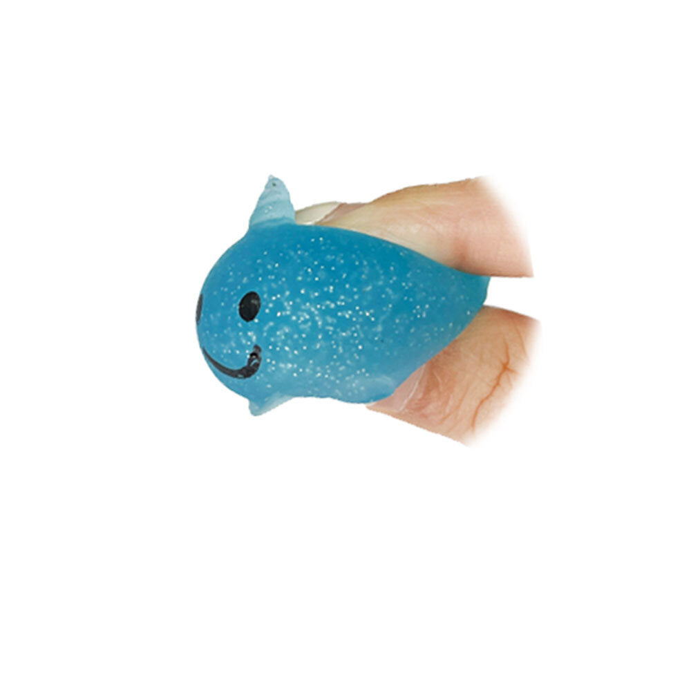 Bensons Glitter Gummy Narwhal Kids/Childrens Squeezy Animal Toy 5cm 6y+ Asstd — image 4