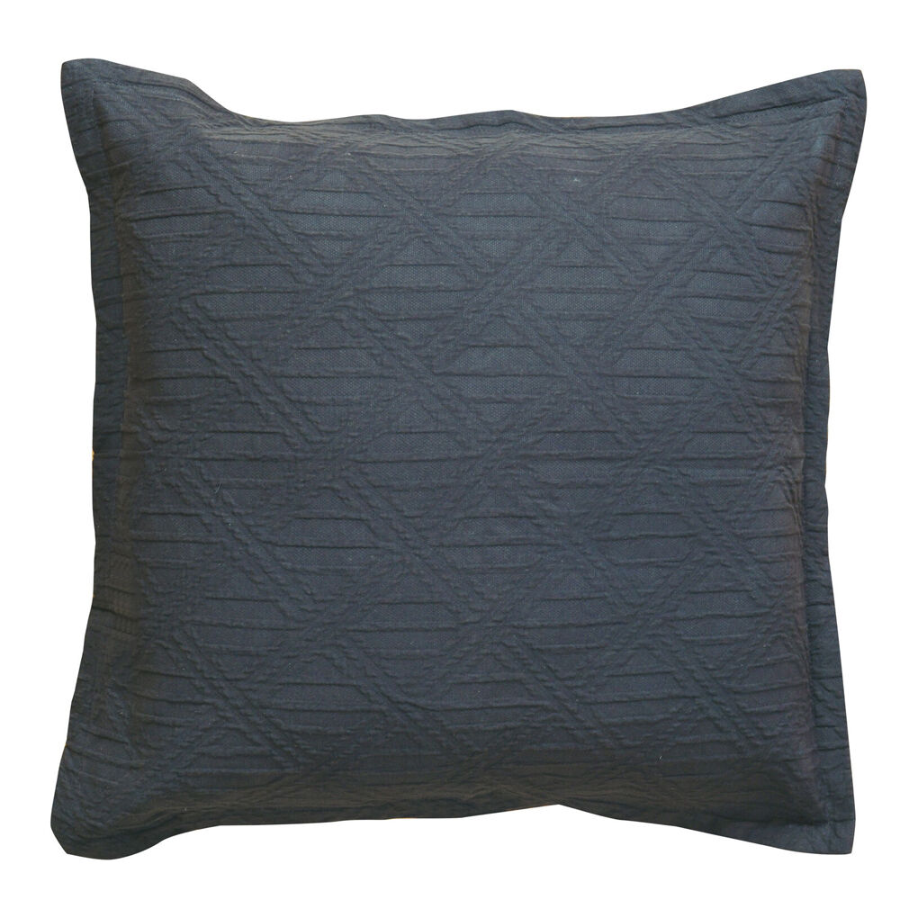 Bianca Hallston Pre-Washed Cotton Decorative 43x43cm Throw Pillow Charcoal (2 Pack) — image 2