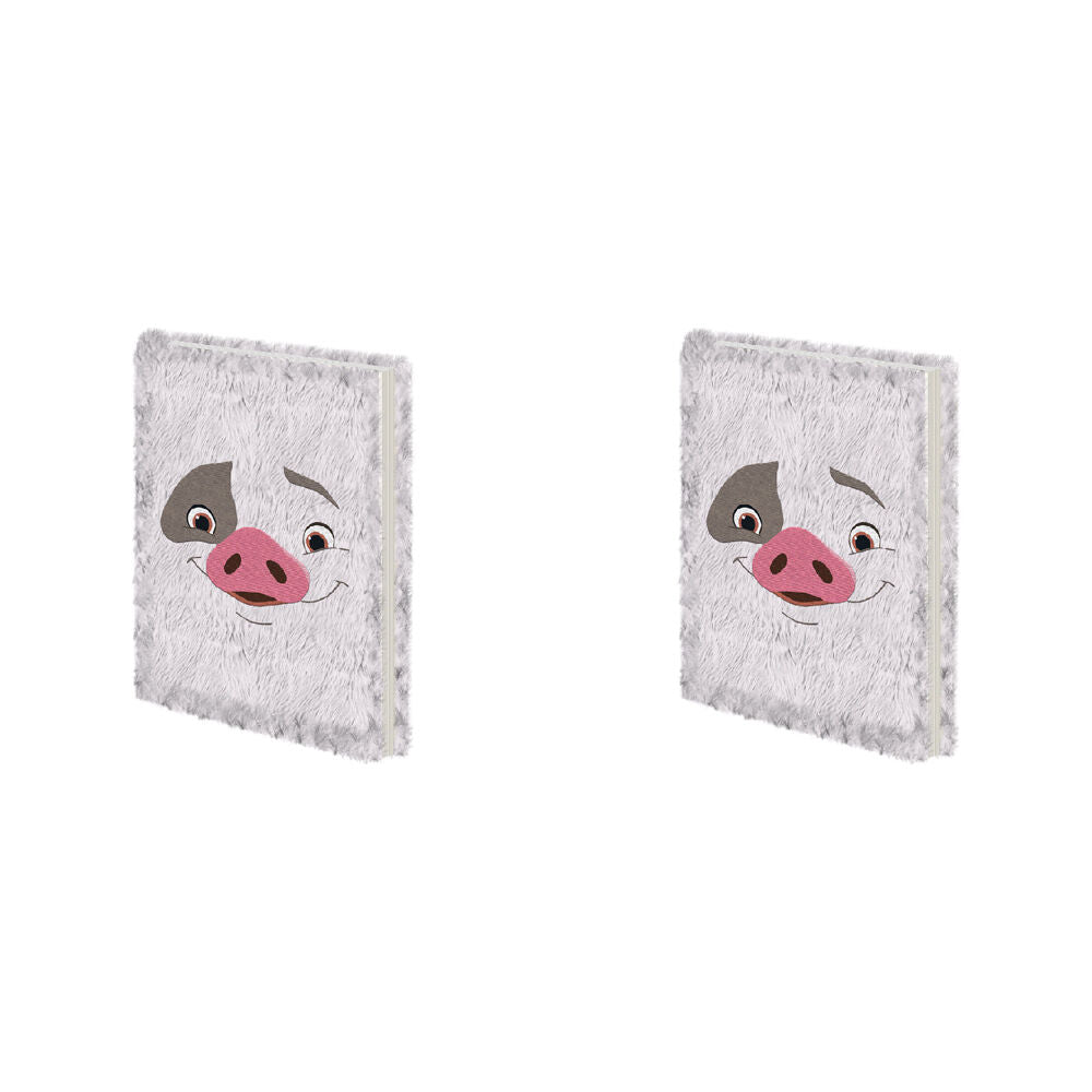 Disney Moana 2 Pua Plush Kids Notebook Writing Stationery Grey 22x16.5cm (2 Pack)