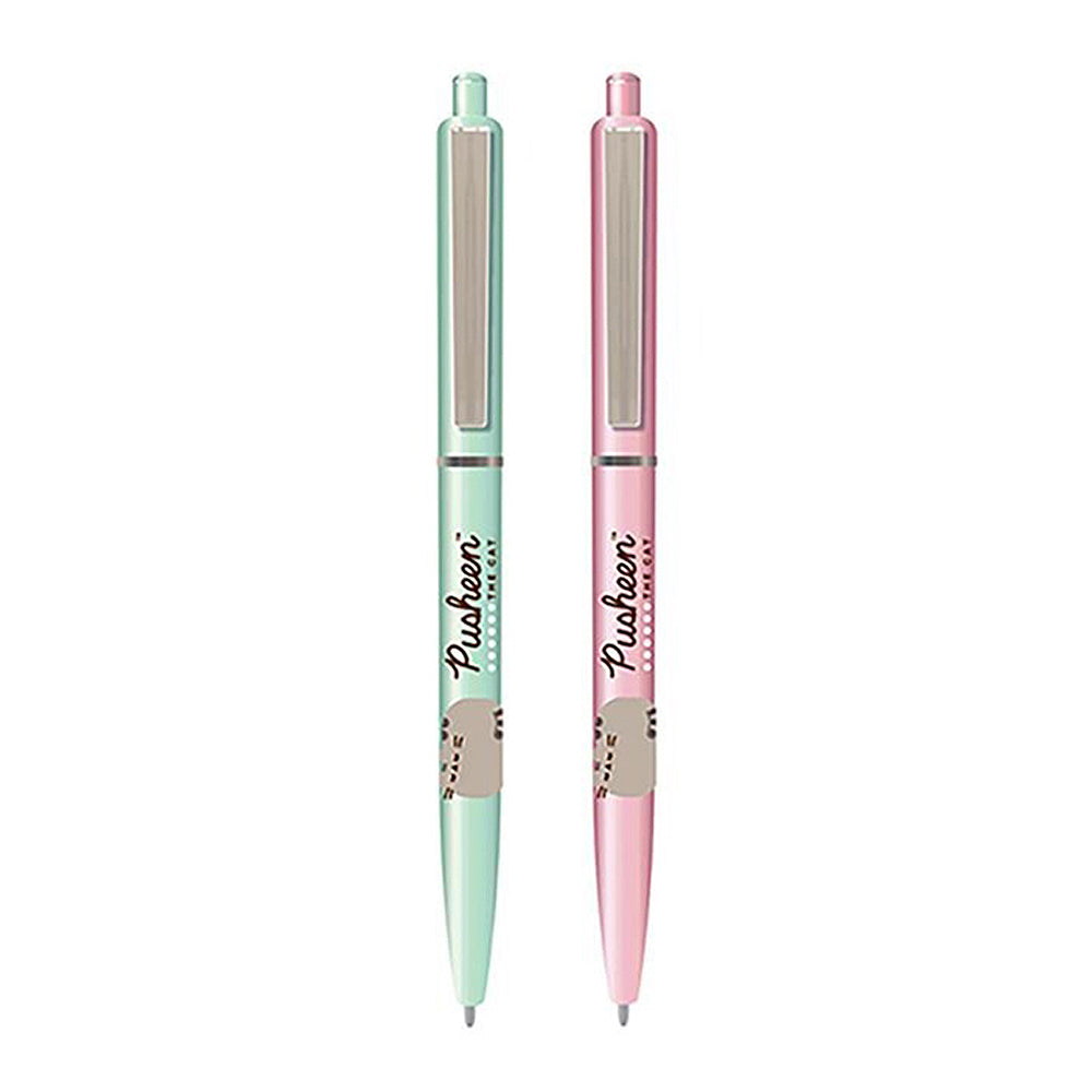 Pusheen Themed Botanical Pen School/Office Stationery Writing Set (2 Pieces)