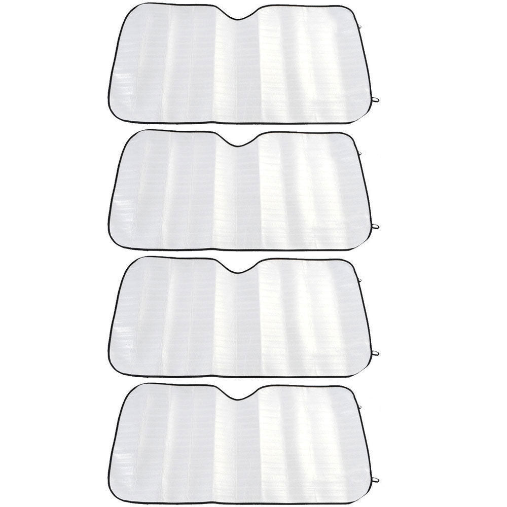Car Windscreen Sun Visor Reflective Shade/Heat Interior Windshield Silver (4 Pack)