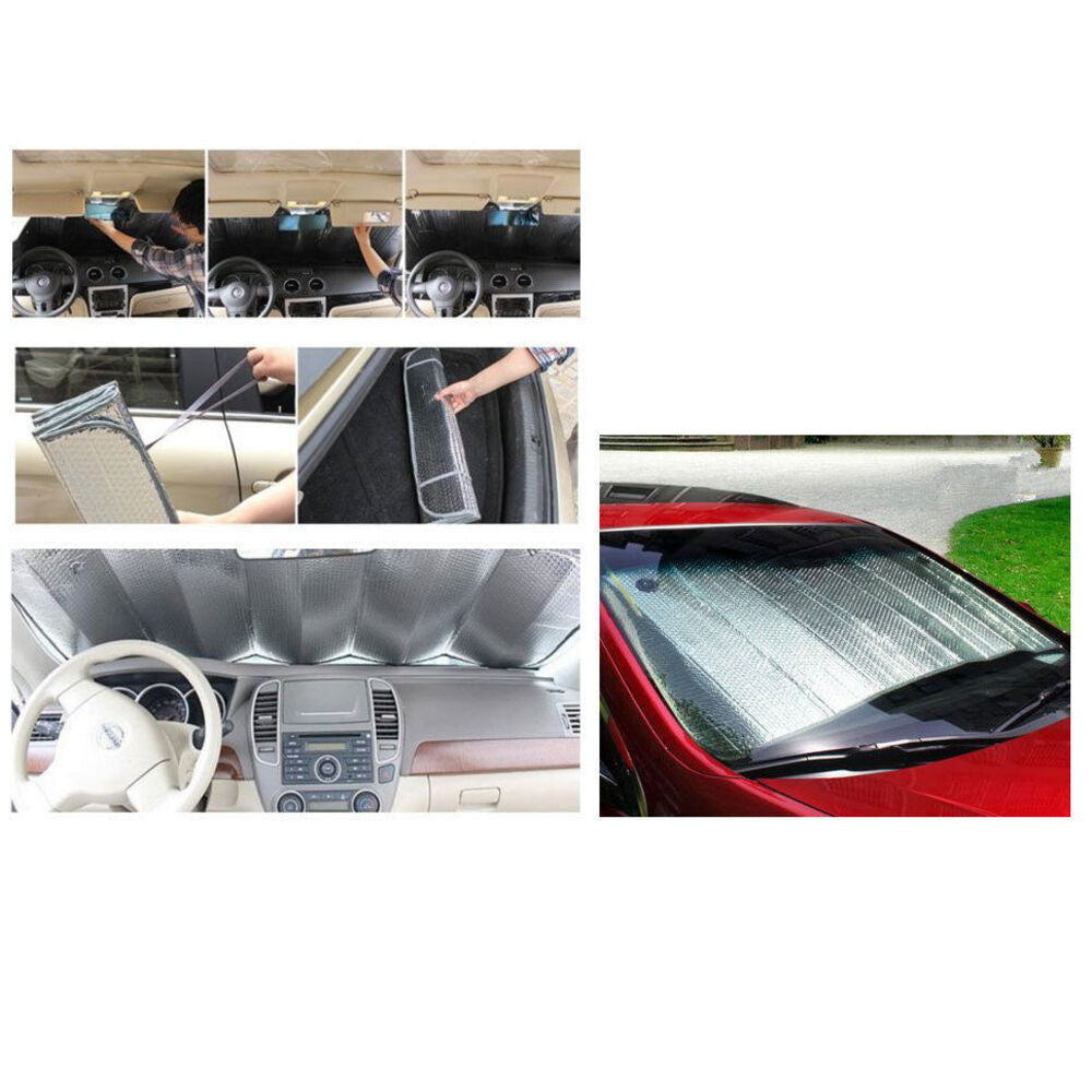 Car Windscreen Sun Visor Reflective Shade/Interior Windshield Gold/Silver (4 Pack) — image 5