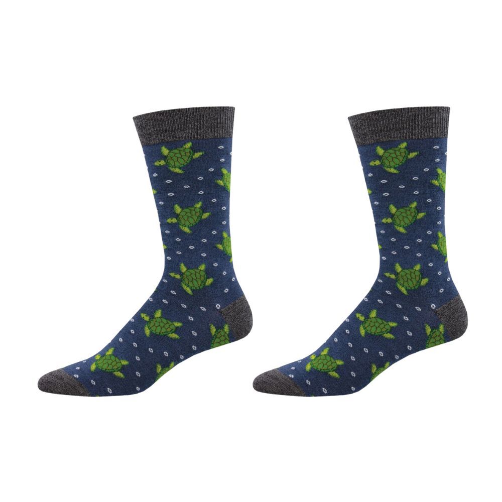 Socksmith Mens Novelty Wear Trendy Comfort Socks Bamboo Turtle Tales One Size (2 Pack)