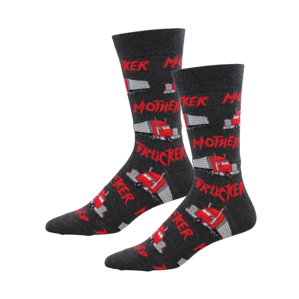Socksmith Mens Novelty Casual Trendy Comfort Socks Mother Trucker One Size (2 Pack)