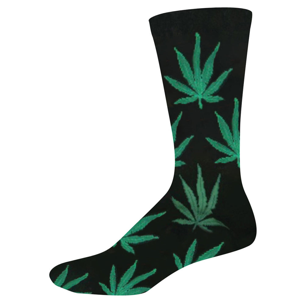 Socksmith Mens Novelty Casual Trendy Comfort Socks Pot Leaves Black One Size