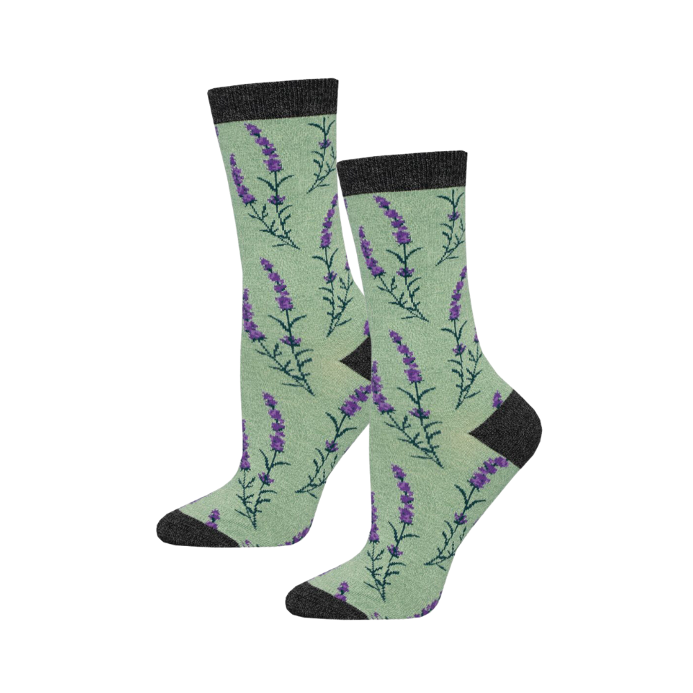 Socksmith Ladies Novelty Fashion Trendy Socks Bamboo Lovely Lavender One Size (2 Pack)