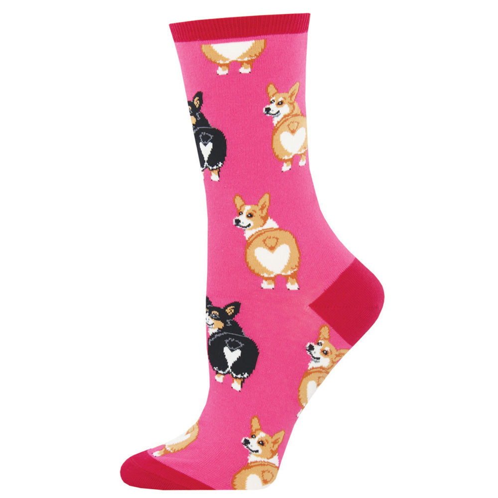 Socksmith Ladies Fashionable Trendy Novelty Socks Corgi Butt Pink One Size