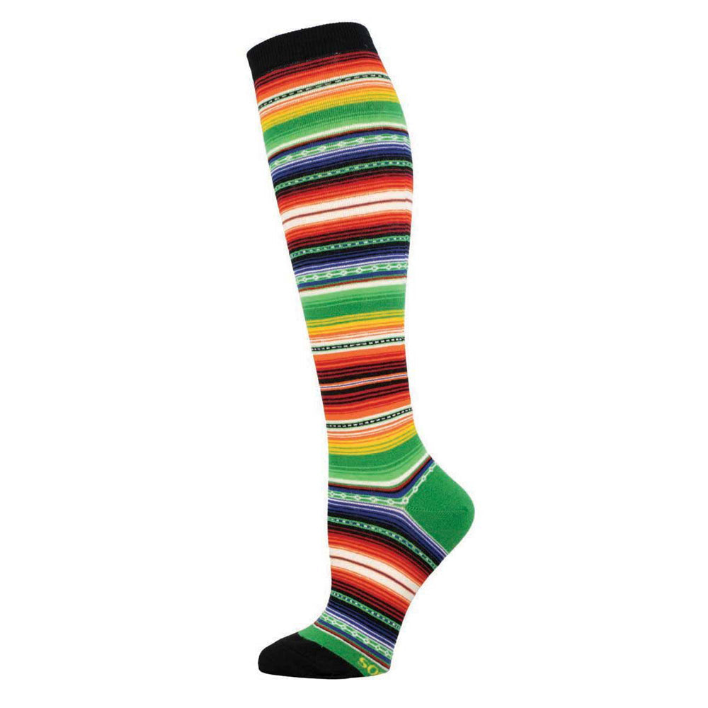 Socksmith Knee High Ladies Fashionable Novelty Socks Mexican Serape One Size (2 Pack)