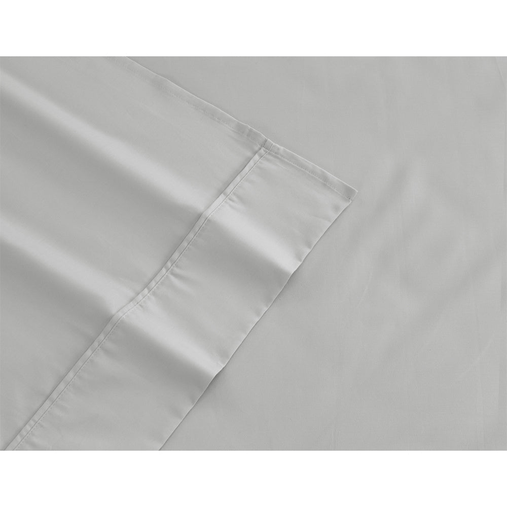 Ardor King Single Bed Fitted Sheet Set w/ Pillowcase 1000TC Cotton Rich Silver — image 2