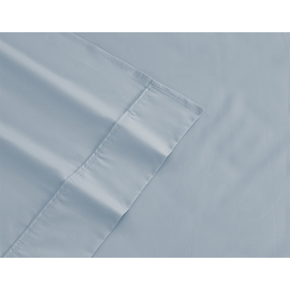 Algodon Double Bed Fitted Sheet Set w/ Pillowcases 300TC Cotton Faded Denim — image 3