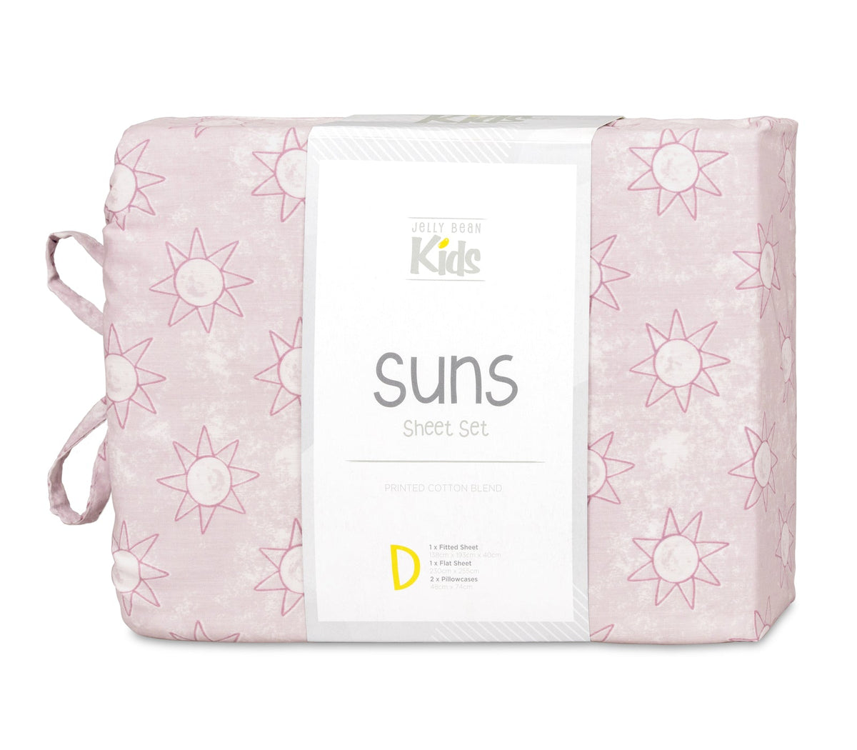 Jelly Bean Kids Suns Single Bed Sheet Set w/ Pillowcase Home Bedding Cover Pink — image 5