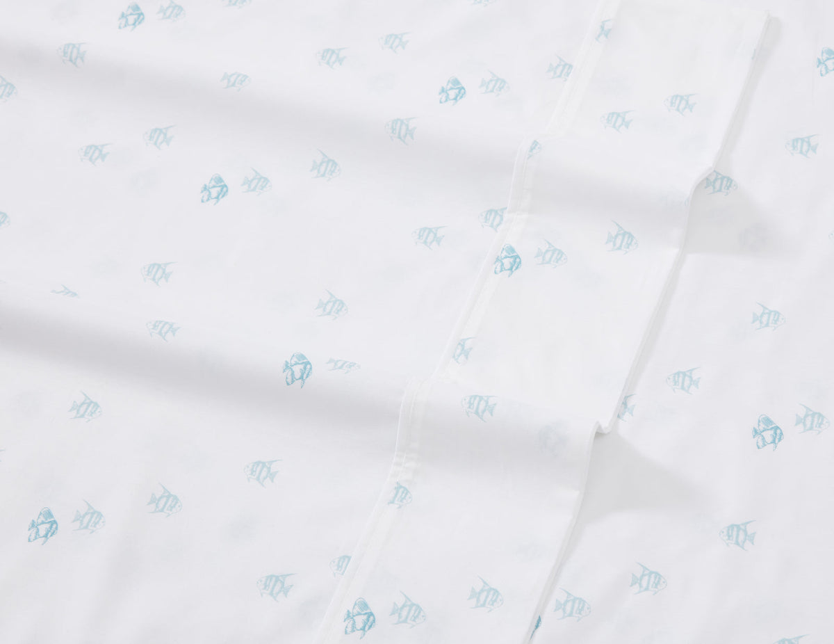 Tommy Bahama Angel Fish Cotton King Size Bed Sheet Set w/2x Pillowcase Waterfall — image 2