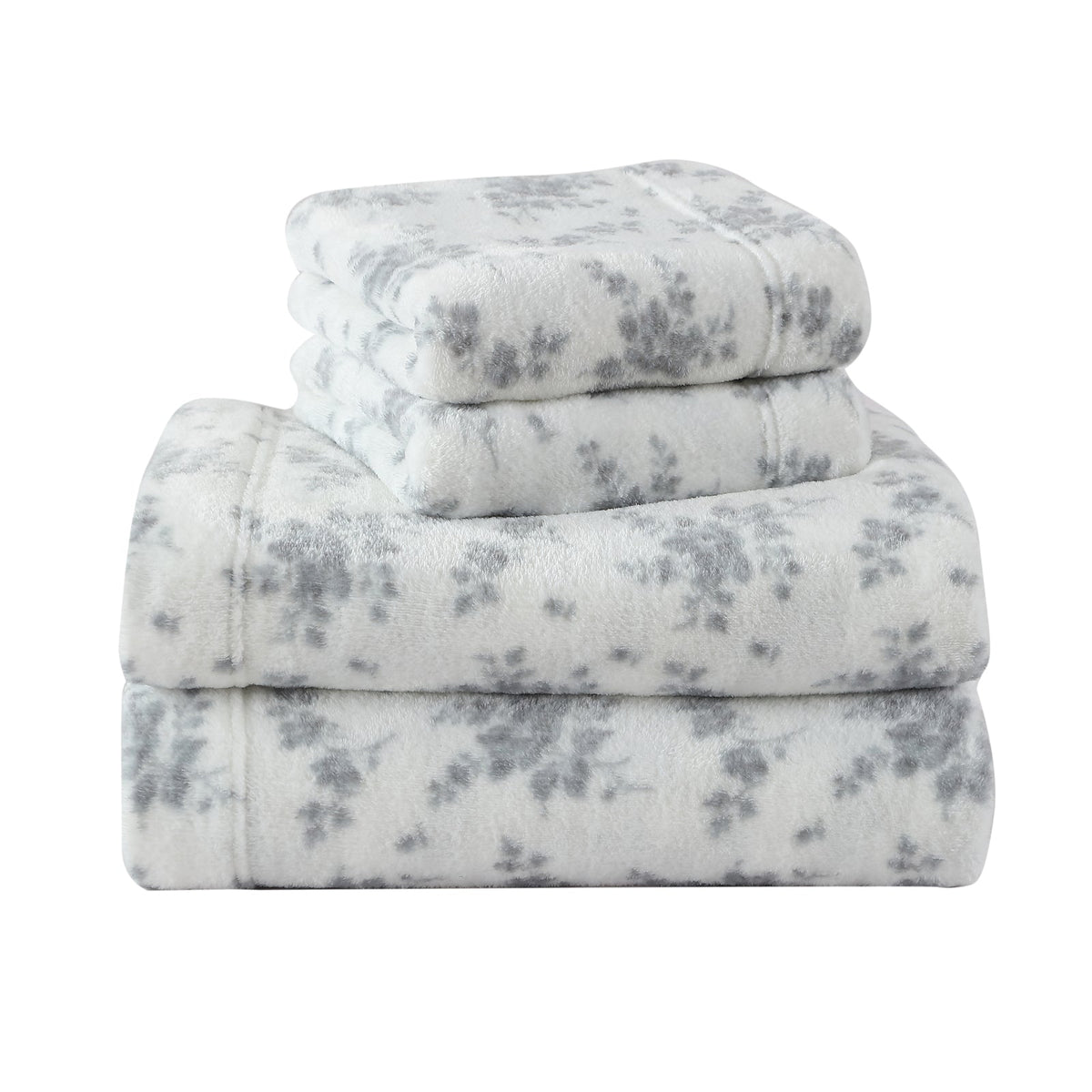 Ardor Single Bed Sylvia Mink Flannel Fleece Sheet/Pillowcase Set Silver — image 5