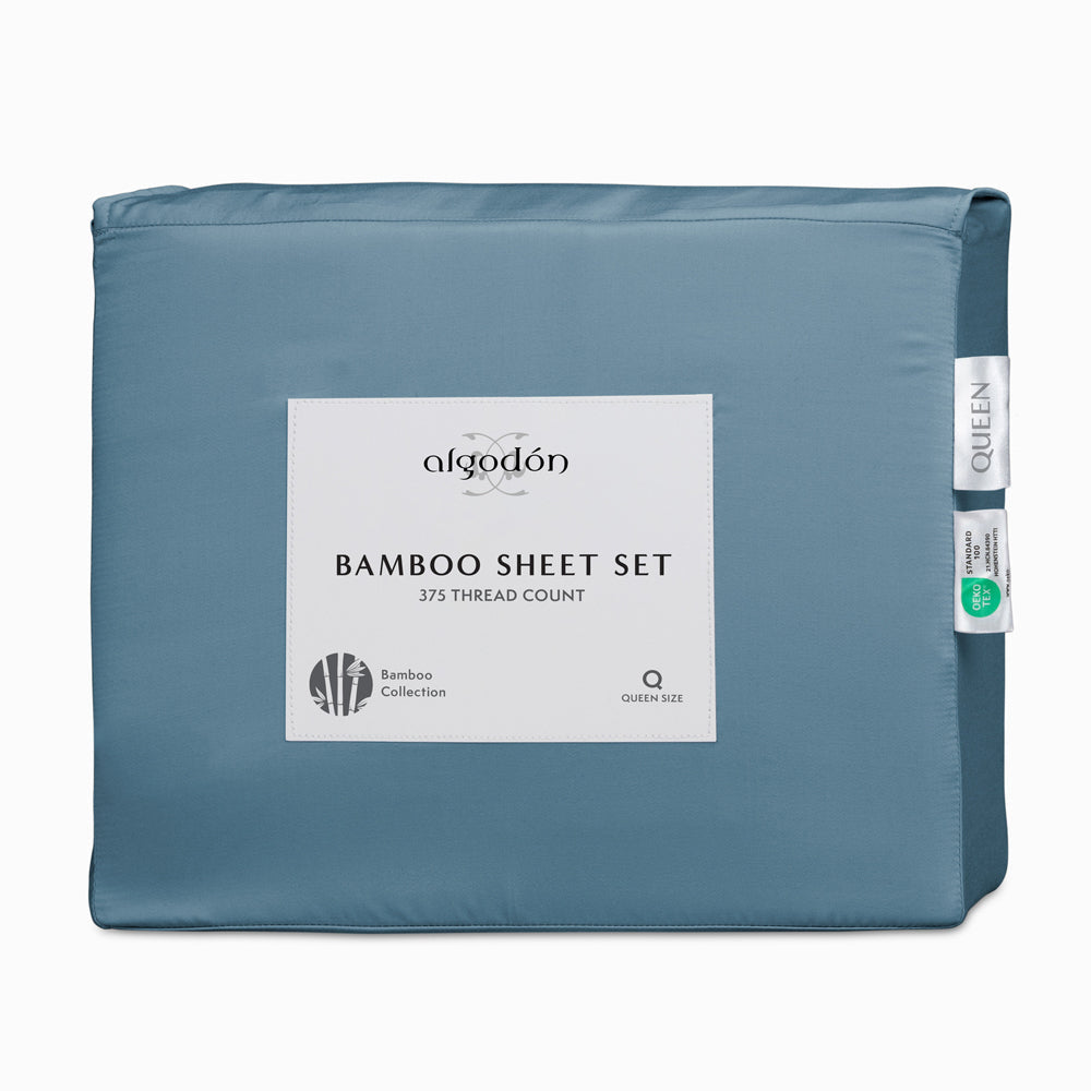 Algodon Bamboo Bed Sheet Set Home Bedding Denim — image 2