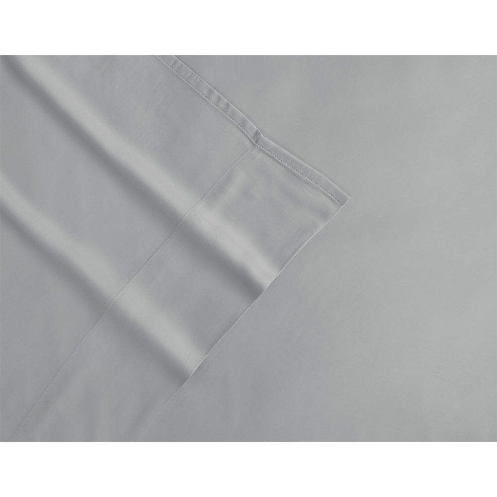 Algodon Bamboo King Bed Fitted Sheet w/ 2x Pillowcases Home Bedding Set Silver — image 3