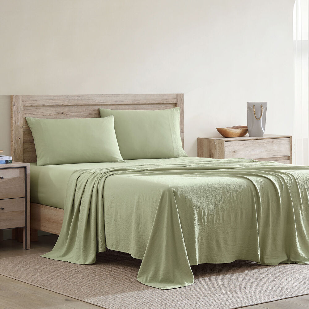 Ardor Boudoir Single Waterproof Bed Sheet w/ Pillowcase Bedding Set Sage