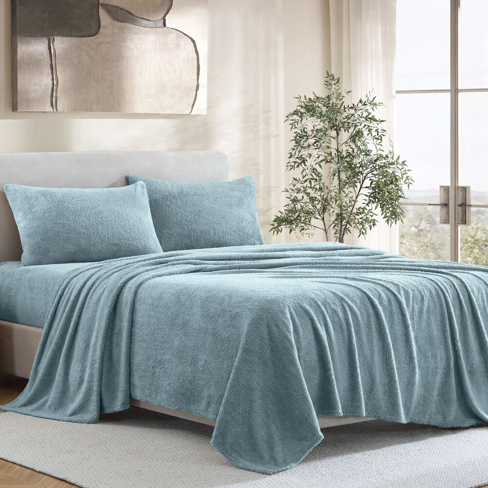 Ardor Boudoir Teddy Fleece Bed Sheet w/ Pillowcase Set