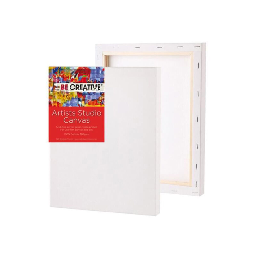 BE Creative A1 Thin Stretched 100% Cotton Art Paint Canvas Medium Grain