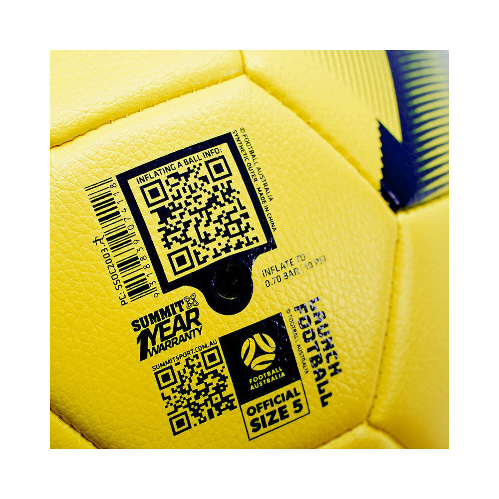 Football Australia Summit Launch Soccer Ball Size 5 - Yellow (2 Pack) — image 6
