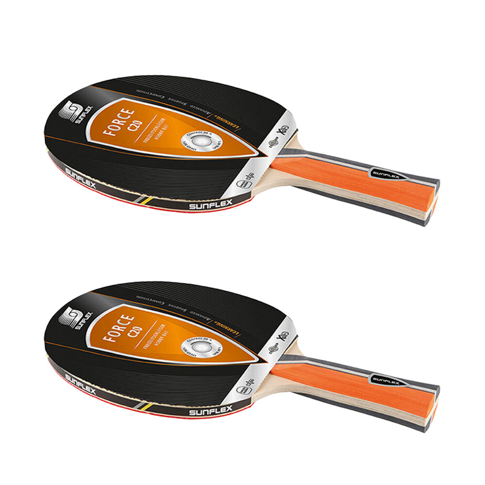 Sunflex Force C20 Model Table Tennis Bat/Paddle Rough Top 1mm Sponge Pips In (2 Pack)