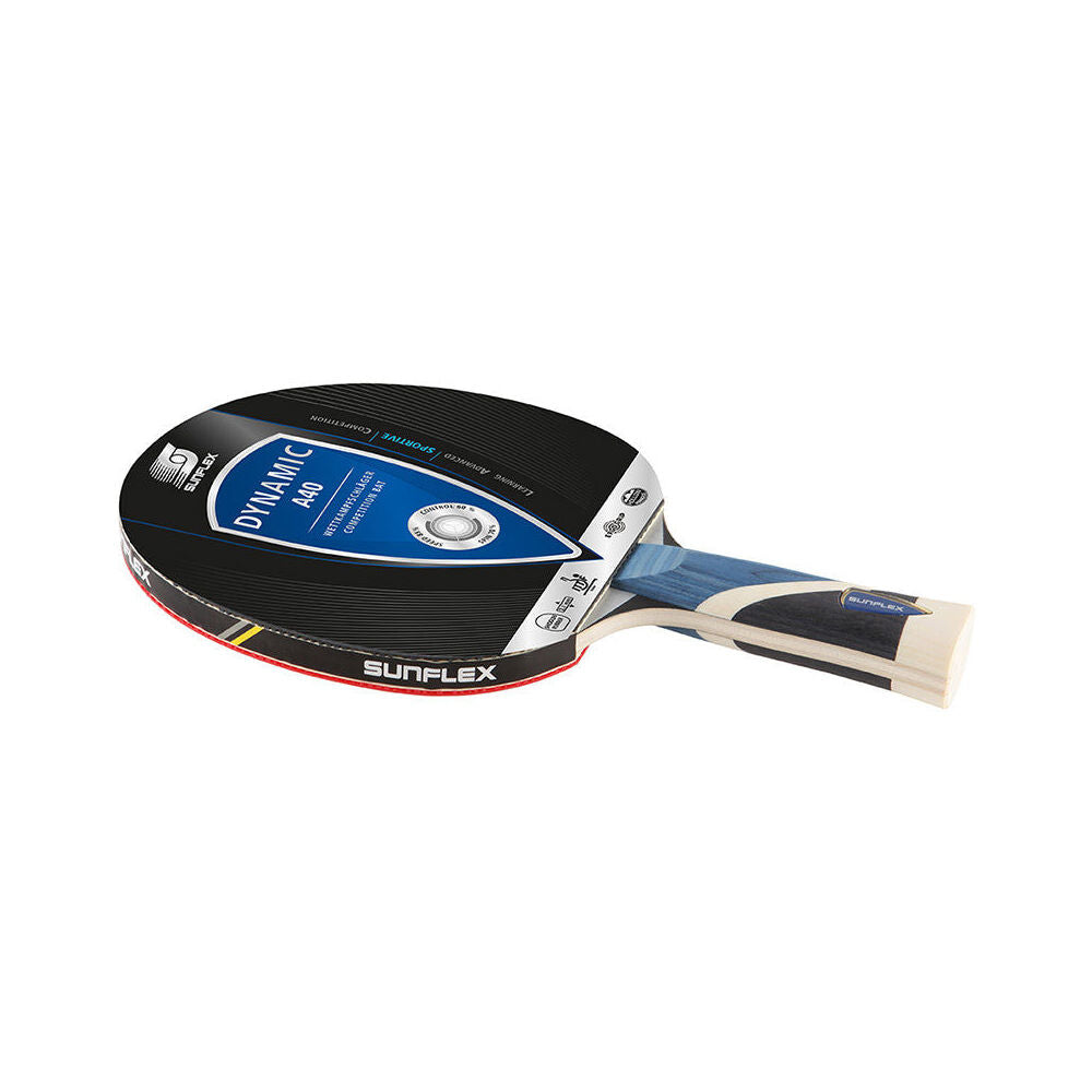 Sunflex 2.1mm Sponge Pips In Dynamic A40 Competition Table Tennis Bat/Paddle
