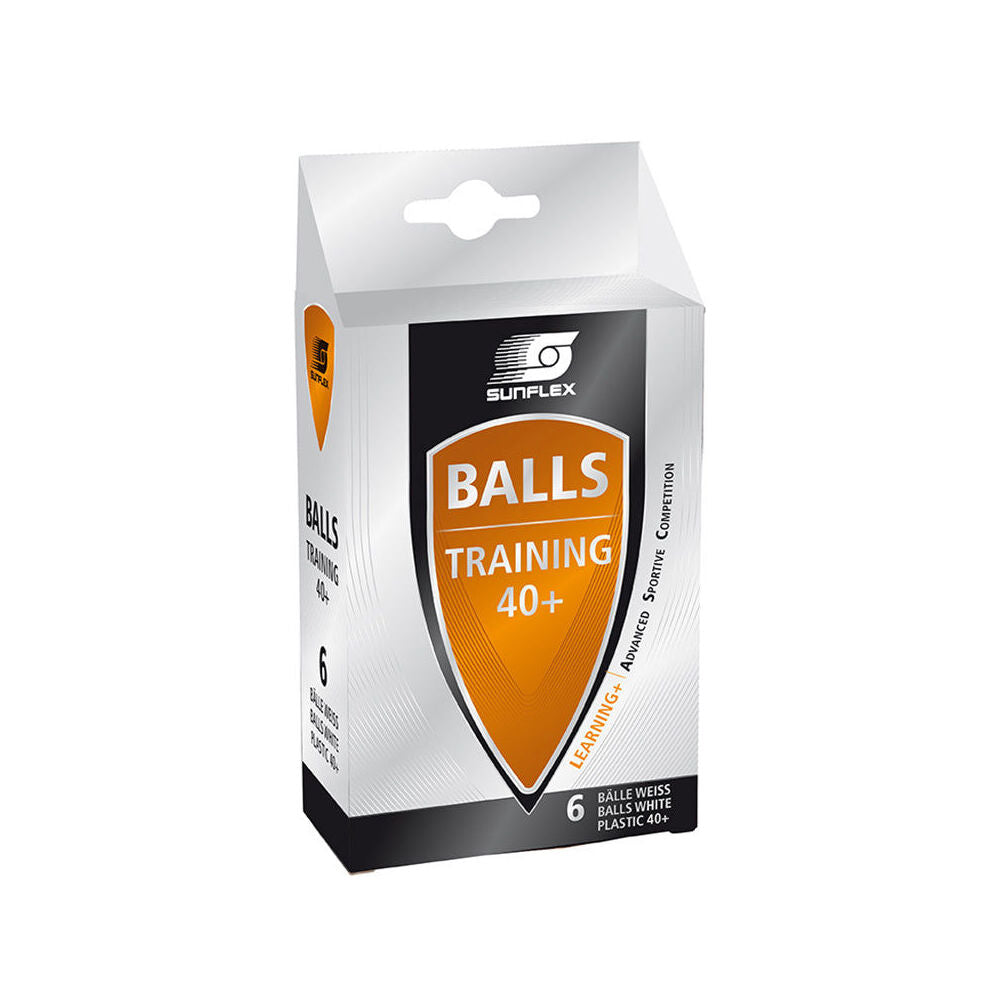 Sunflex Plastic Table Tennis Balls 40+ Rating for Serving Practice/Training (6 Pack)