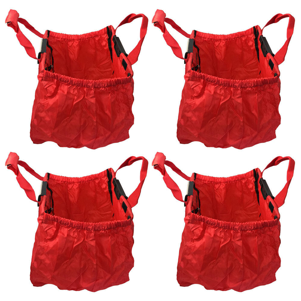 NLZ Multi Purpose Clip + Carry Bag for Shopping Trolley Waterproof Compact Red (4 Pack)