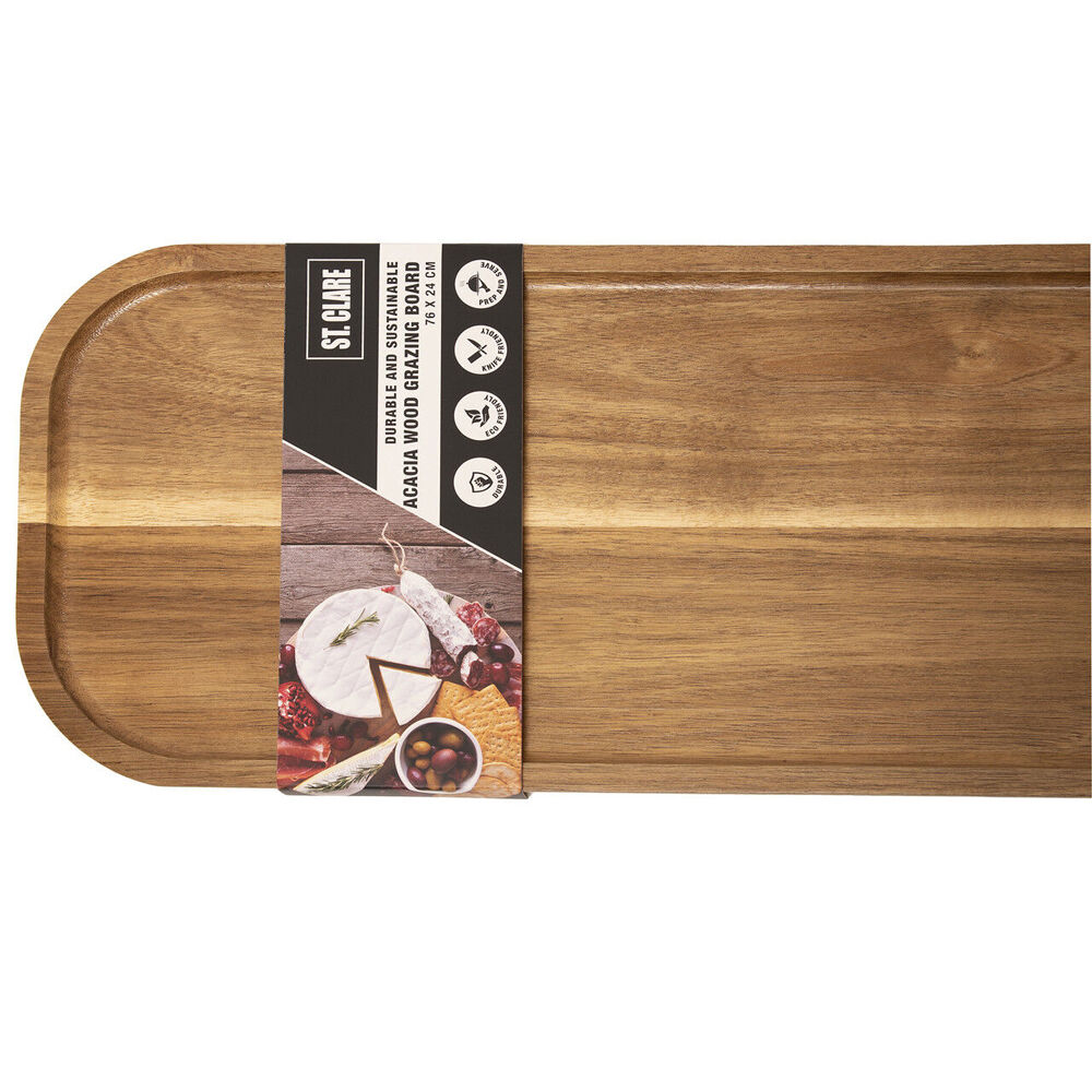 ST. Claire Acacia Grazing Board For Chopping & Cutting Wooden Serveware 76x24cm — image 2