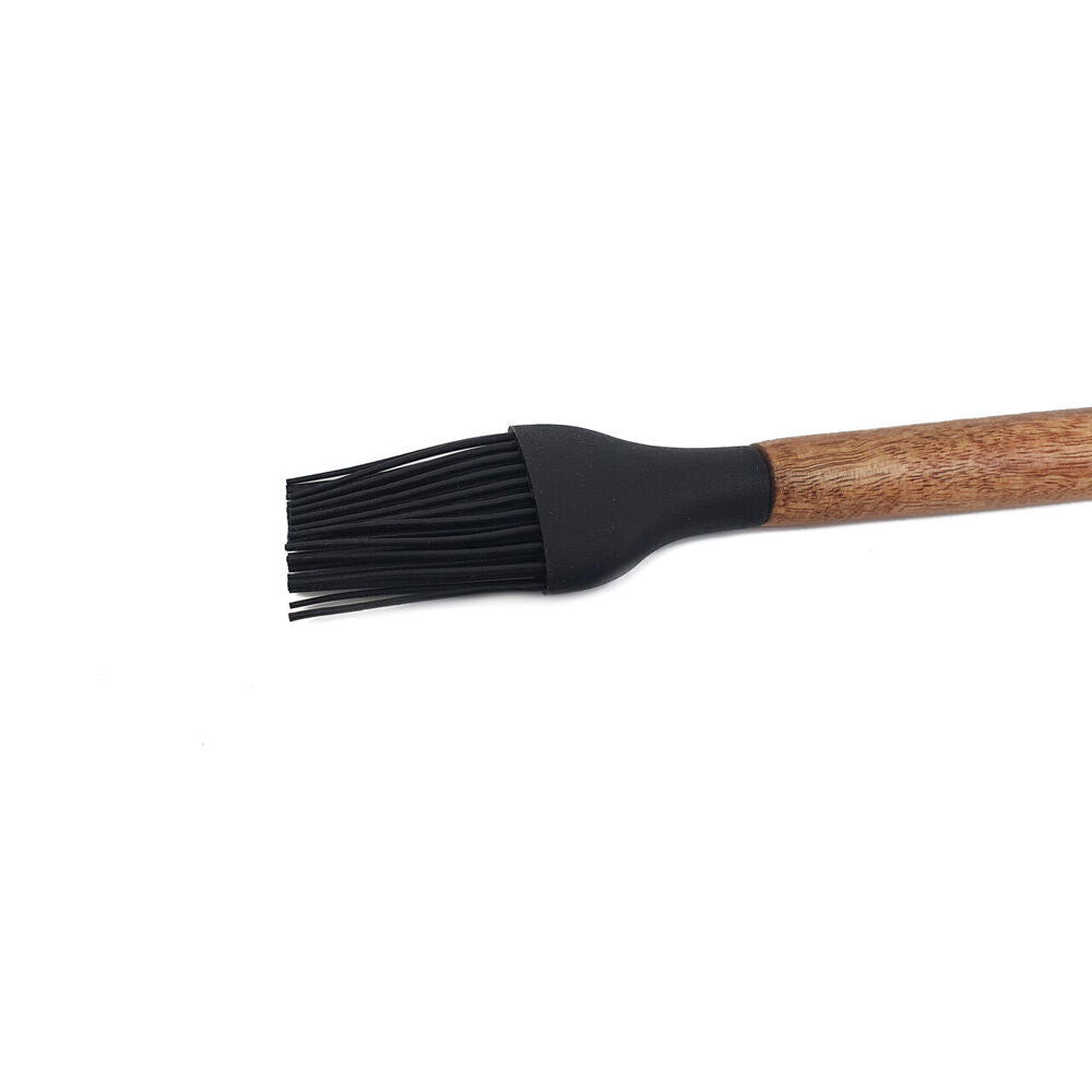 Bialetti St. Clare Black Silicone Brush w/ Acacia Handle Kitchen Baking Utensil — image 2
