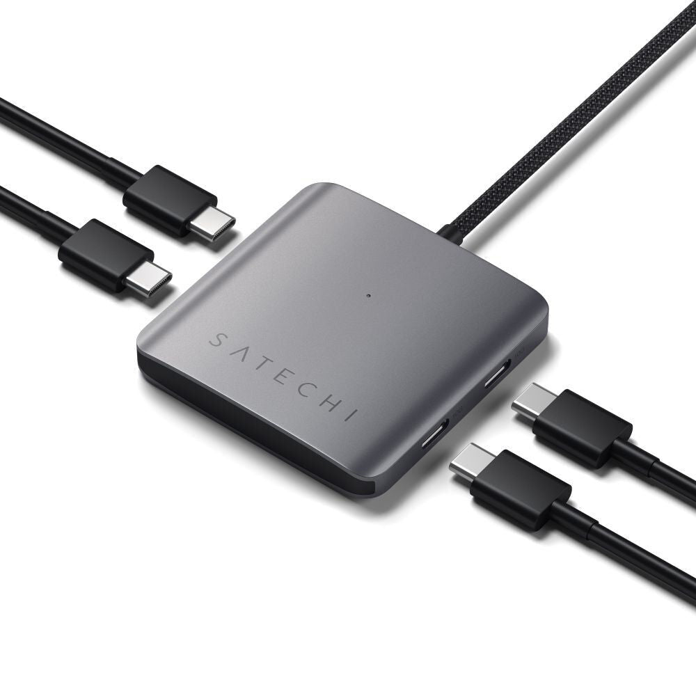 Satechi 4-Port USB-C Hub w/ Power Delivery 100W Travel-Friendly Adapter Grey — image 2