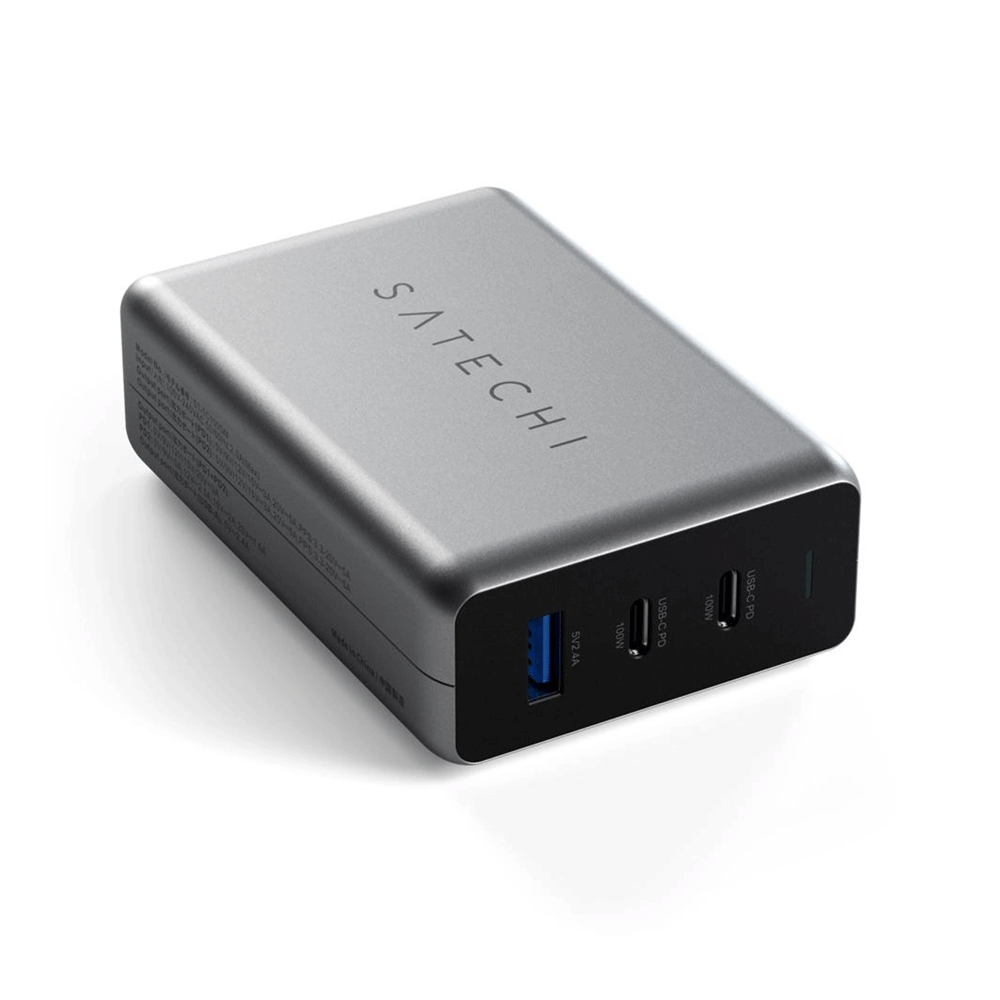 Satechi 100W GaN Compact Charger Dual USB-C Pd/usb-a Port f/ Apple/Android Phone — image 2