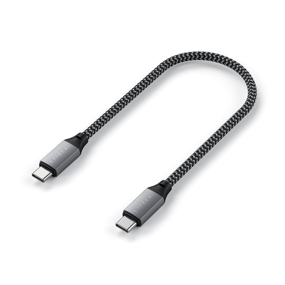 Satechi USB-C to USB-C 25cm Braided Short Charging Cable For Phones/MacBook Grey — image 3