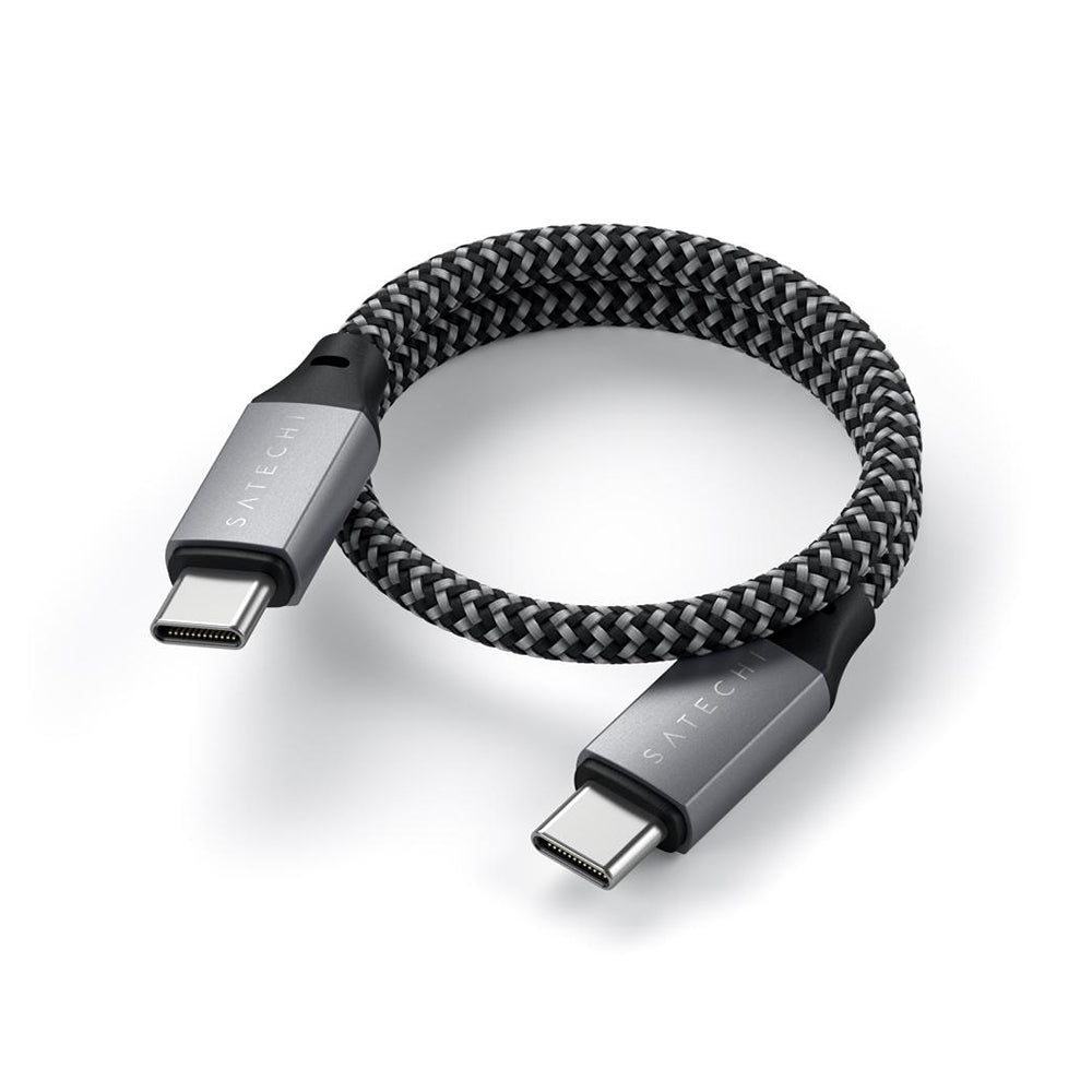 Satechi USB-C to USB-C 25cm Braided Short Charging Cable For Phones/MacBook Grey — image 4