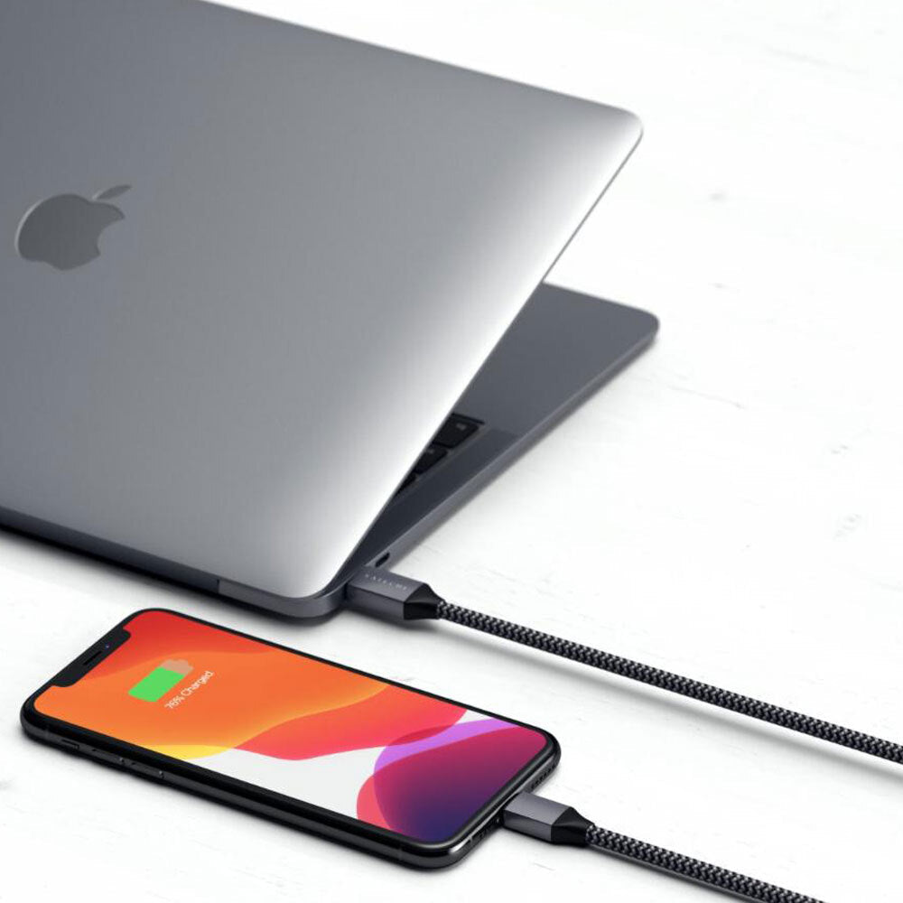 Satechi 1.8m USB-C w/ Lightning MFI-Certified Cable for Apple iPhone Space Grey — image 4