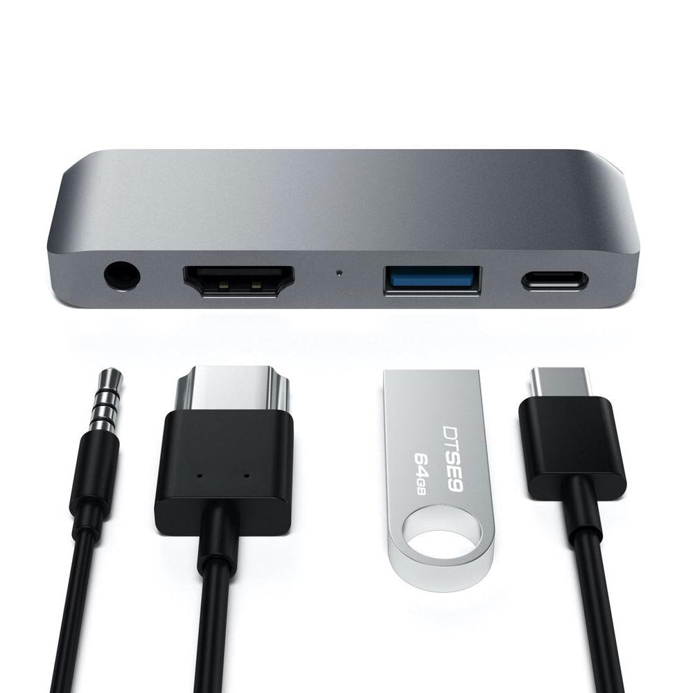 Satechi USB-C Mobile Pro Hub Adapter/Splitter w/ 4K Hdmi/usb 3.0 Port Space Grey — image 3