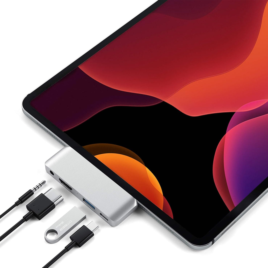 Satechi USB-C Mobile Pro Hub/Splitter w/USB-C/USB-A/HDMI/3.5 mm Jack Silver — image 3