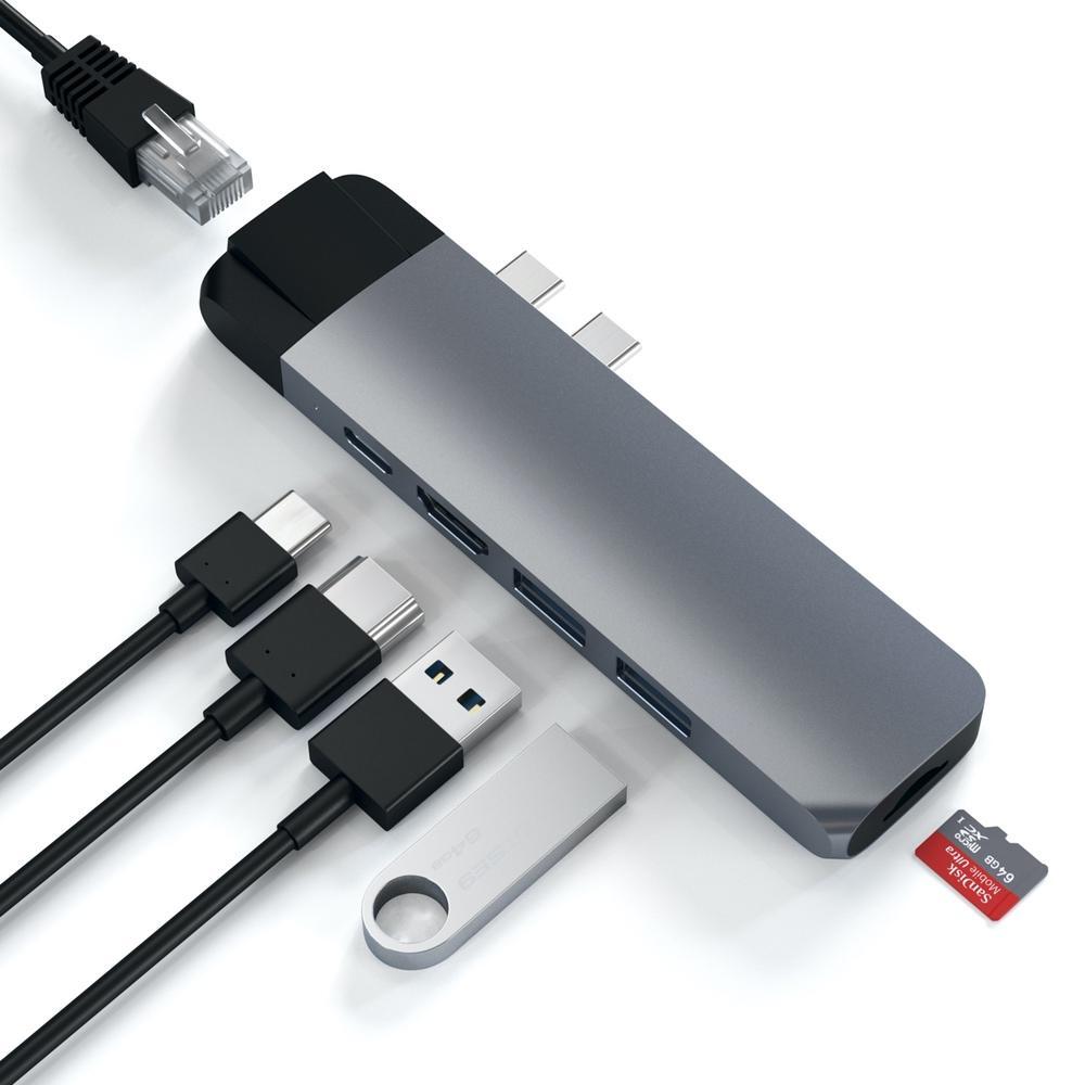Satechi USB-C Pro Hub w/4K HDMI/USB-A/USB-C/SD/Micro SD/Ethernet Adapter Grey — image 3